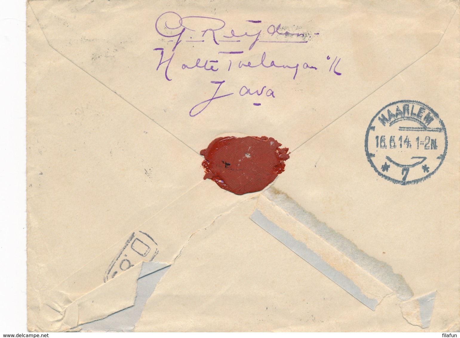 Nederlands Indië - 1914 - 12,5 Cent Envelop Van Grootrond GR TOELANGAN Naar Haarlem / Nederland - Nederlands-Indië