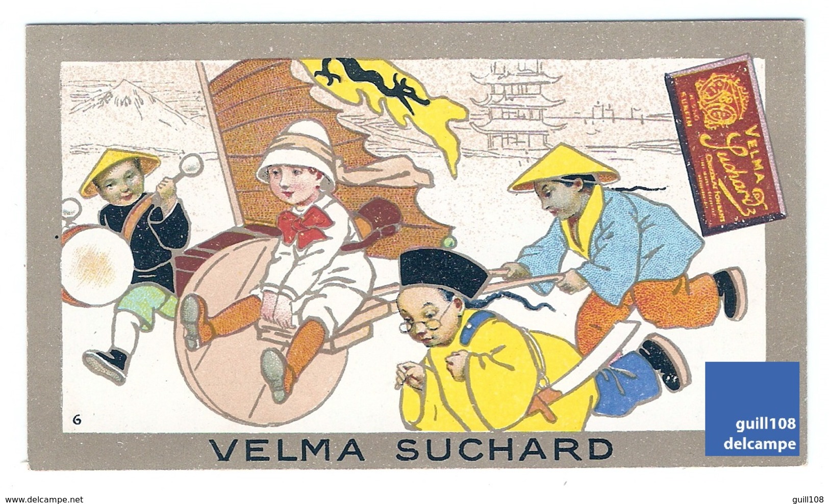 Rare Chromo Suchard S267 Course Chine Asie Attelage Enfant Tambour Musique Colon Colonie Trade Card Ephemera A21-15 - Suchard