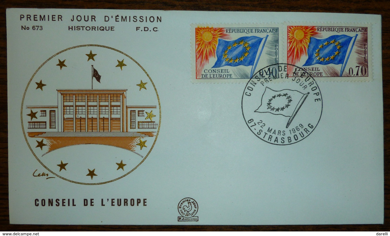 FDC France 1969 - Conseil De L'Europe 1969 - YT 31 - 67 Strasbourg - 1960-1969