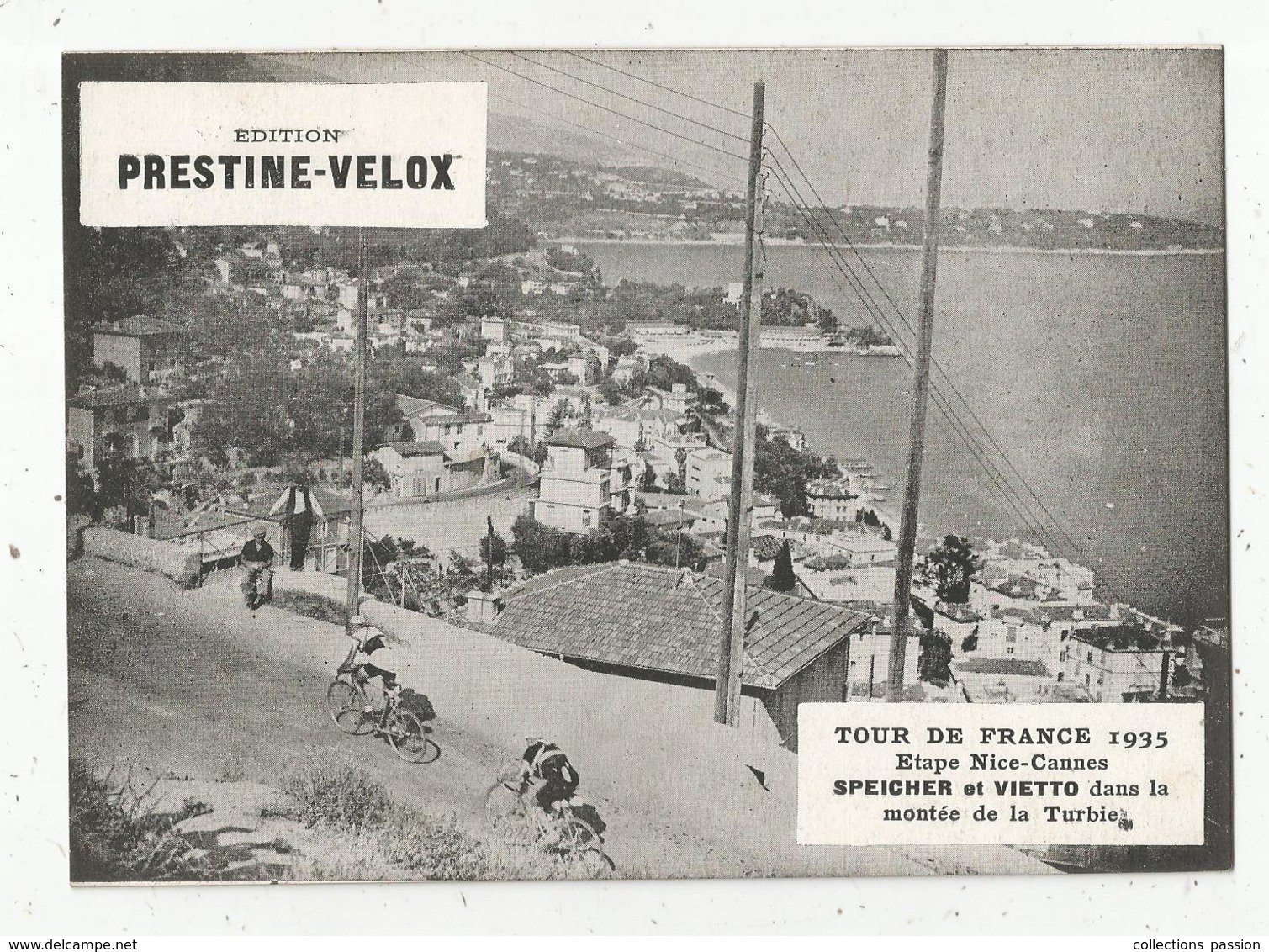 Photographie, 175 X 125 Mm, Cyclisme,TOUR DE FRANCE 1935 , Nice-Cannes,Speicher Et Vietto Dansla Turbie, Frais Fr 1.55 E - Cyclisme