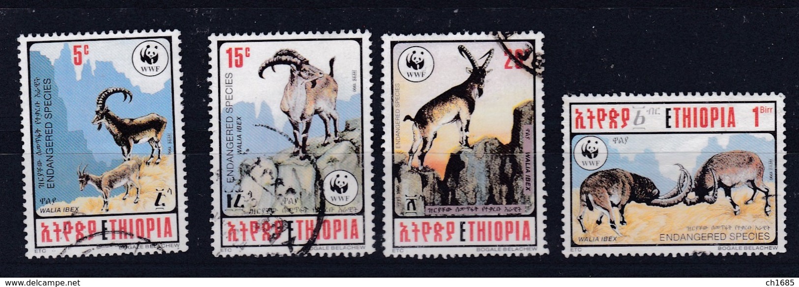 ETHIOPIE  :  Série 1281 à 1284 (o) Mouflon - Ethiopia