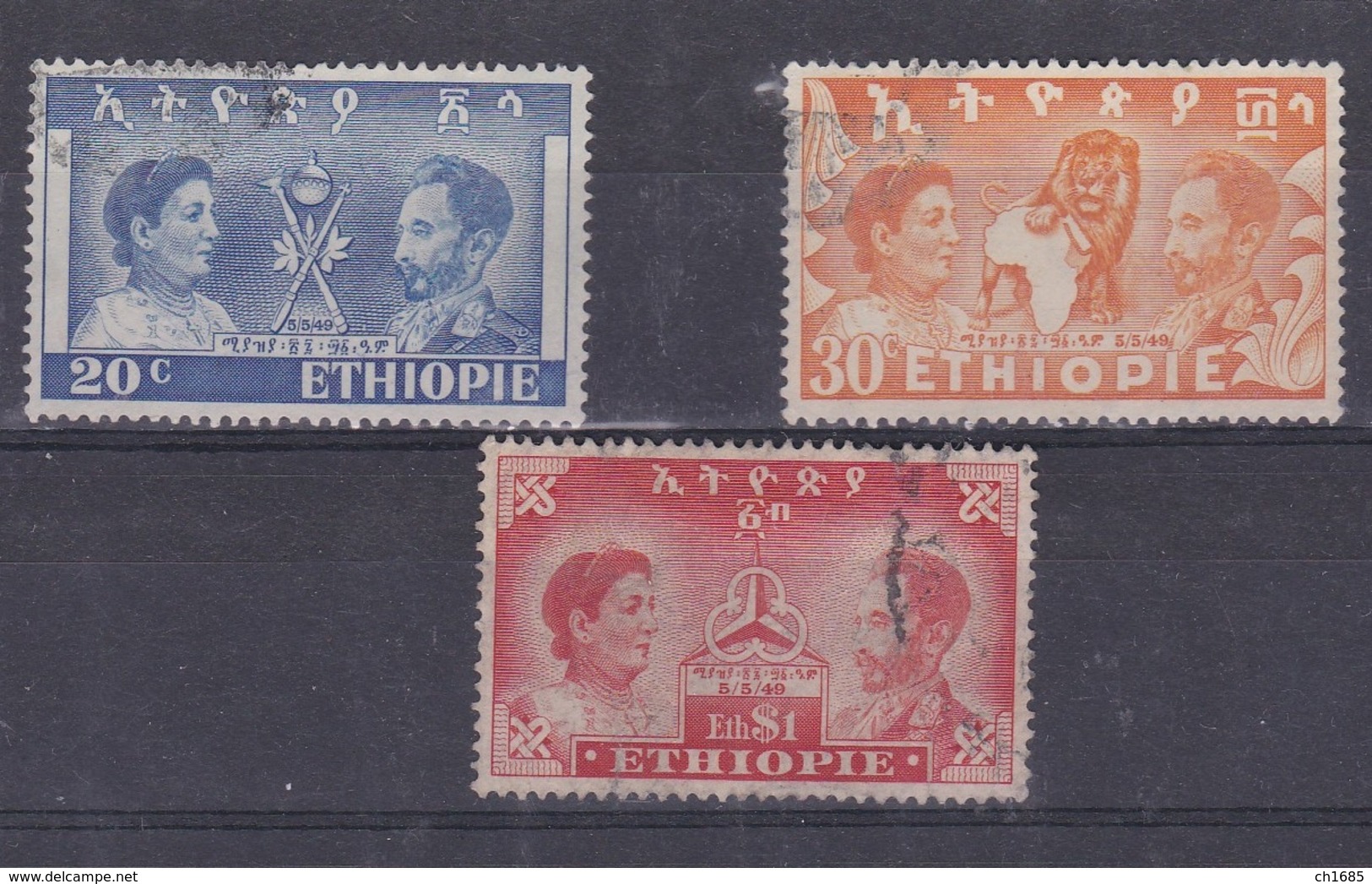 ETHIOPIE  :  269 270 273  Impératrice Ménen Et Empereur Haïlé Sélassié (o) - Ethiopie