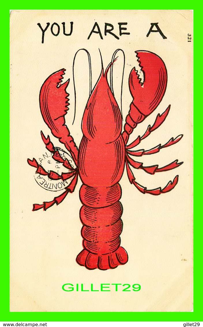 CRUSTACÉS - YOU ARE A LOBSTER - VOUS ETES UN HOMARD -  TRAVEL IN 1906 - Poissons Et Crustacés