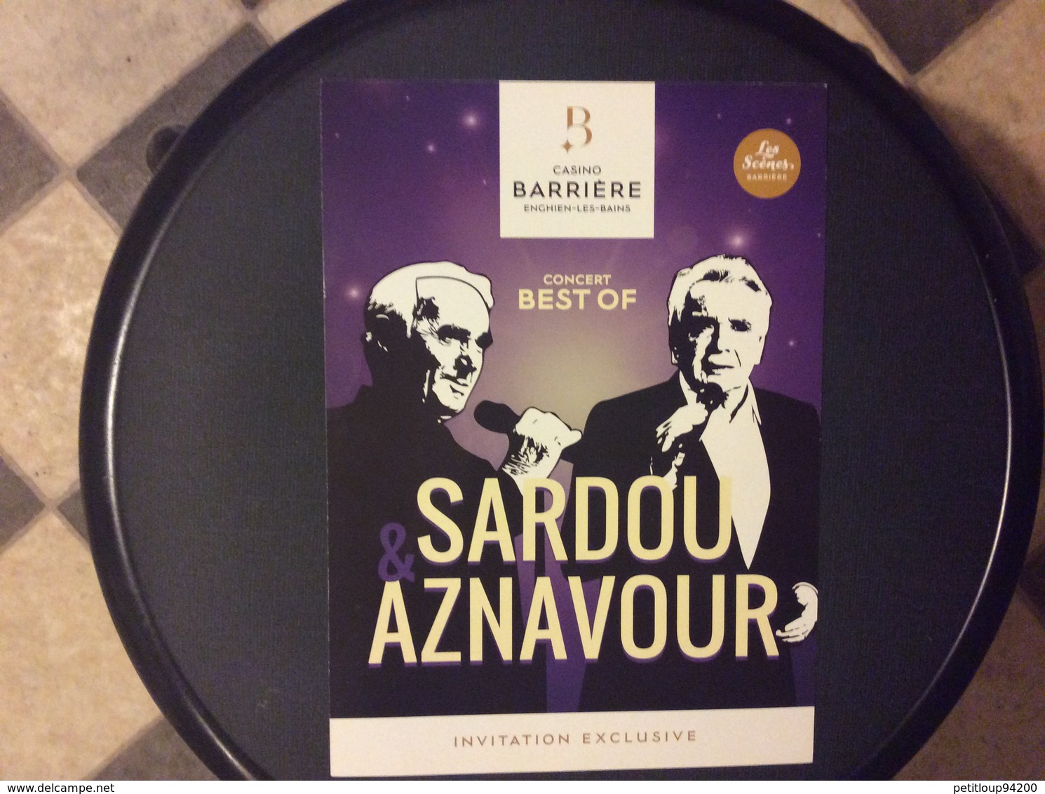 PROGRAMME CASINO  Invitation  CONCERT BEST OF SARDOU AZNAVOUR - Programmes