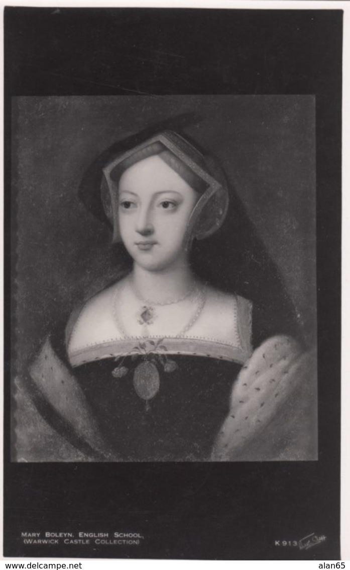 Mary Boleyn, Sister Of Anne Boleyn Queen Of England Henry VIII Painting On C1950s/60s Vintage Postcard - History
