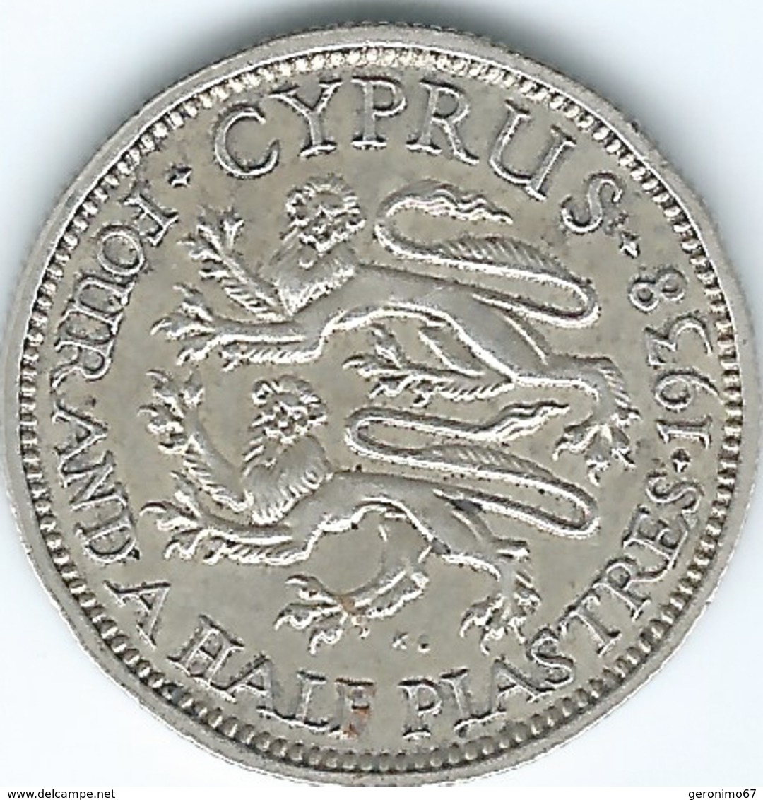 Cyprus - George VI - 1938 - 4½ Piastres - KM24 - Chipre