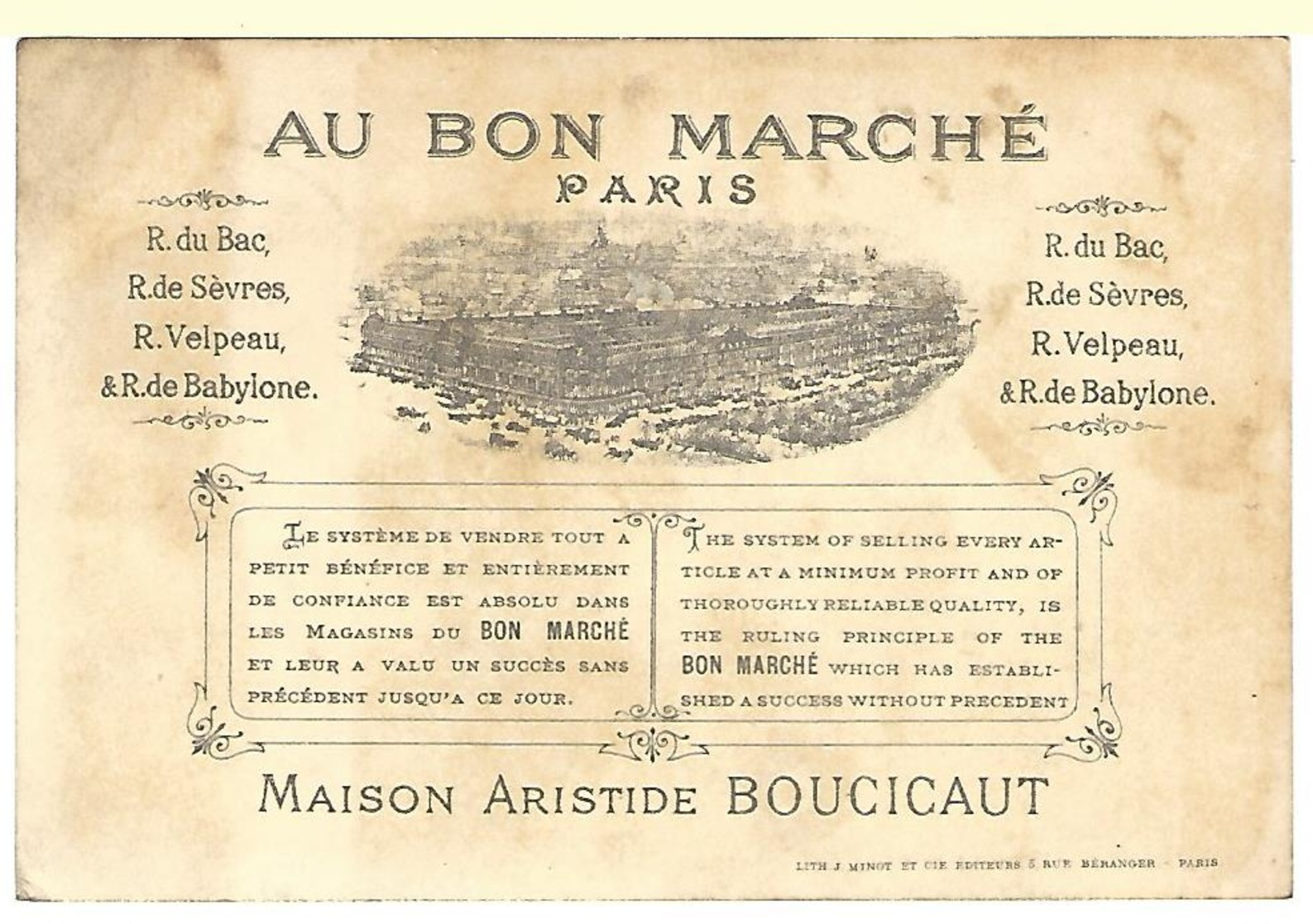 CHROMO AU BON MARCHE INTERMEDES - Au Bon Marché