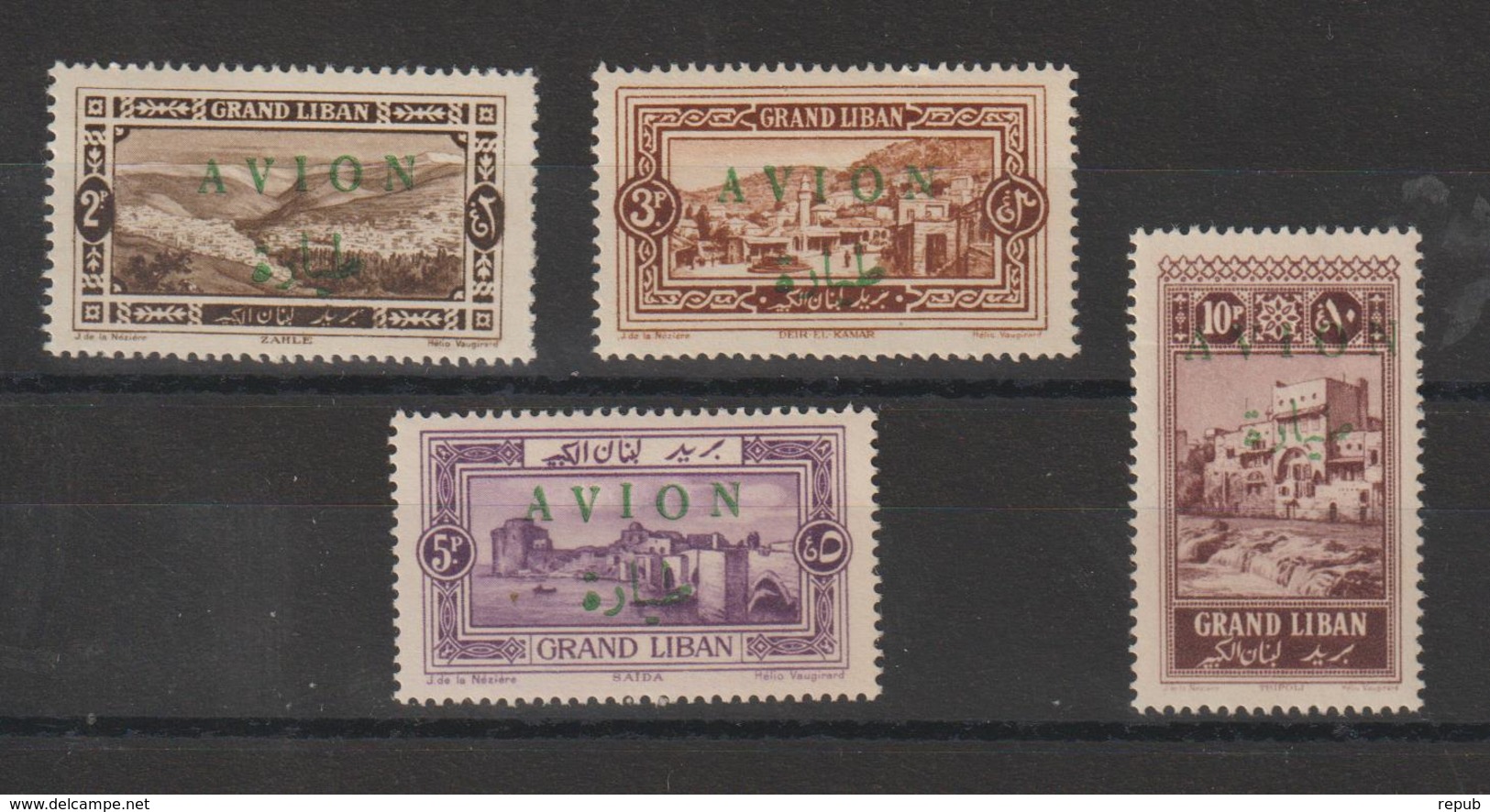 Grand Liban 1925 PA 9-12 , 4 Val ** MNH - Poste Aérienne