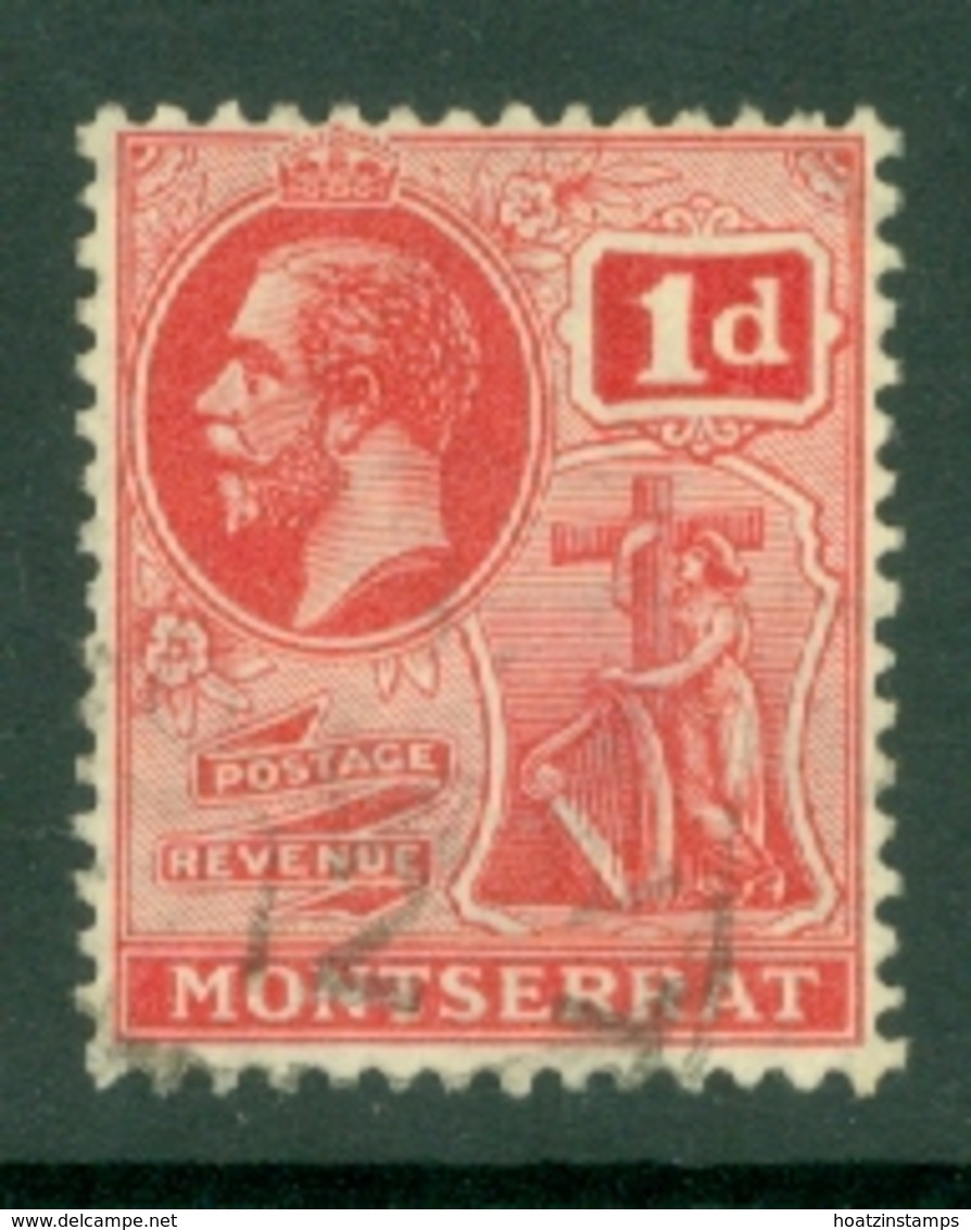 Montserrat: 1922/29   KGV   SG66   1d   Carmine   Used - Montserrat