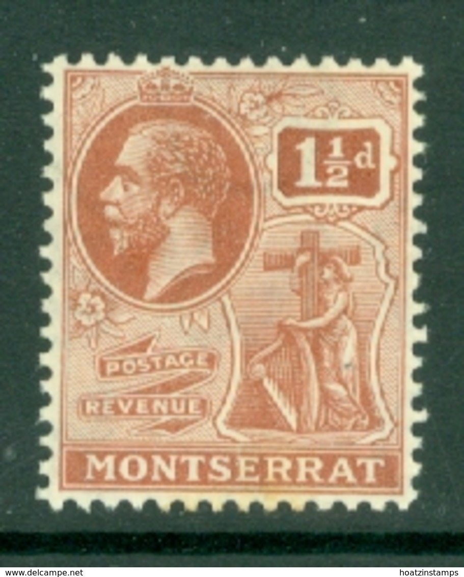 Montserrat: 1922/29   KGV   SG69   1½d   Red-brown   MH - Montserrat