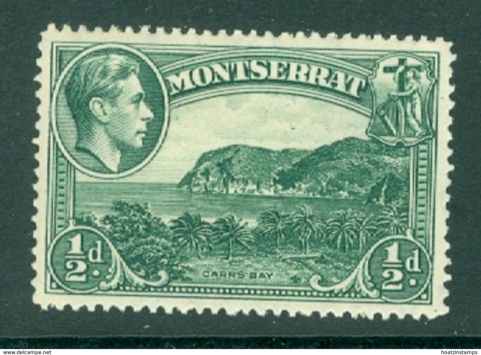 Montserrat: 1938/48   KGVI   SG101a    ½d  [Perf: 14]    MH - Montserrat