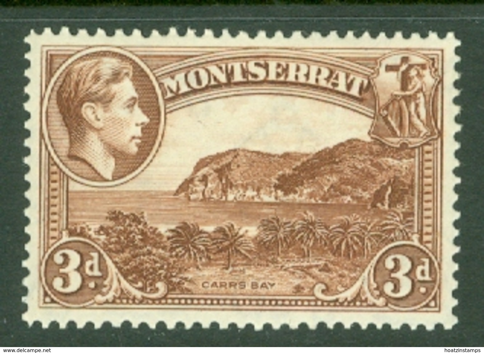 Montserrat: 1938/48   KGVI   SG106    3d  Brown [Perf: 13]    MH - Montserrat