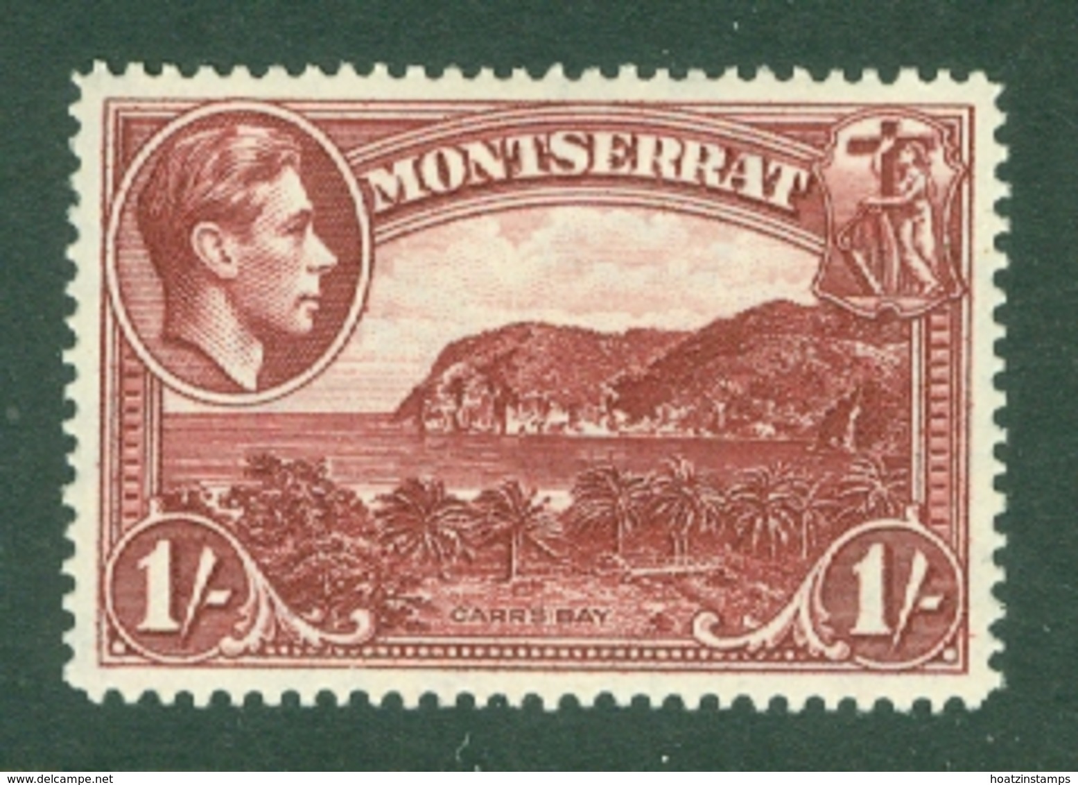 Montserrat: 1938/48   KGVI   SG108a    1/-  [Perf: 14]    MH - Montserrat