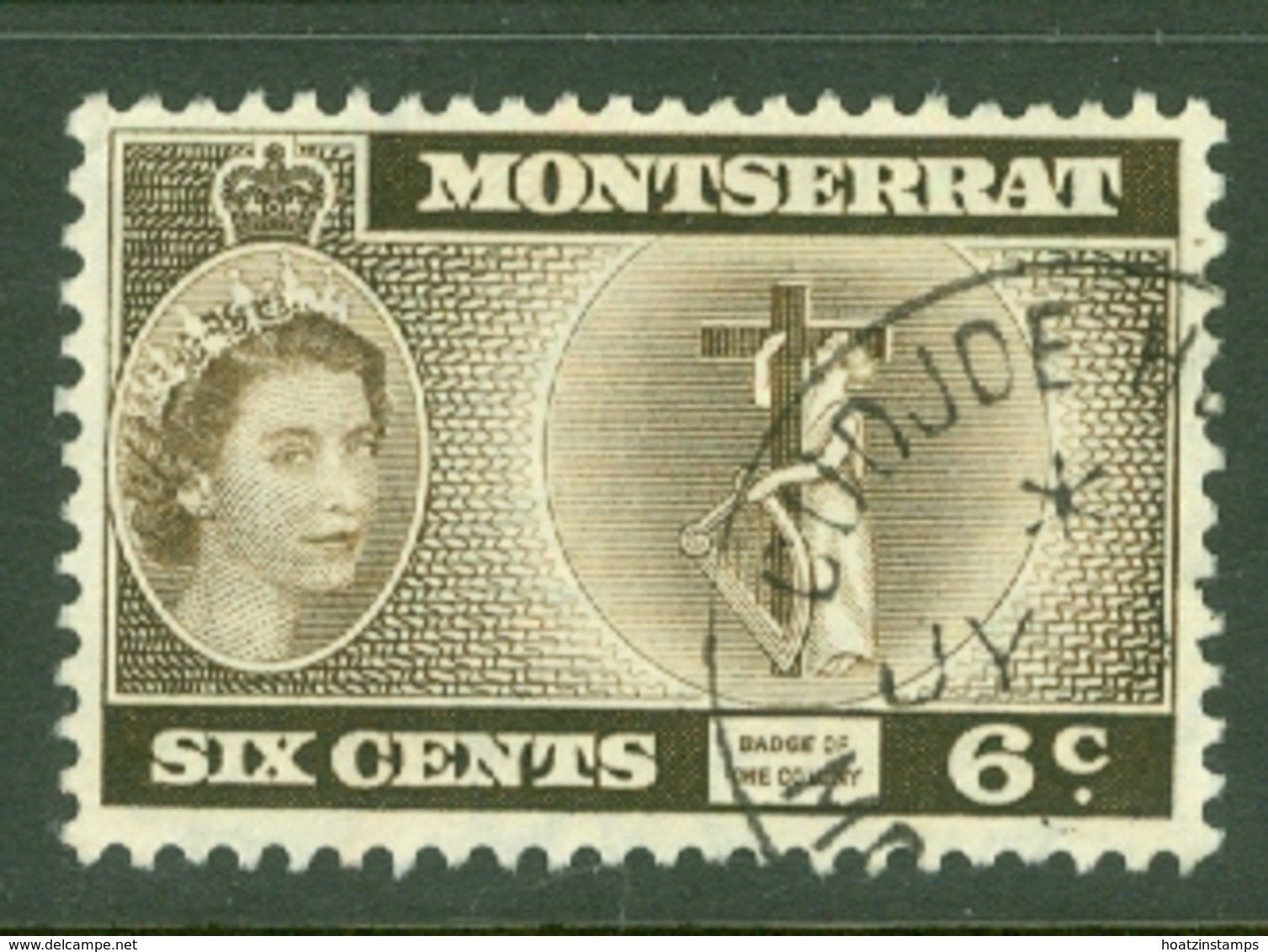 Montserrat: 1953/62   QE II - Pictorial   SG142ab    6c    Deep Sepia Brown  [inscr. 'Colony']  Used - Montserrat