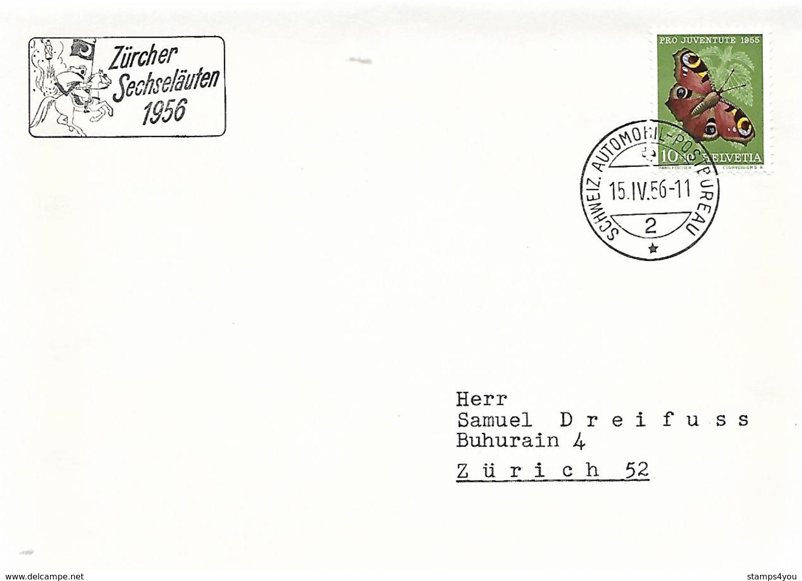 125 - 86 - Enveloppe Avec Oblit Spéciale "Zürcher Sechseläuten 1956" - Marcophilie