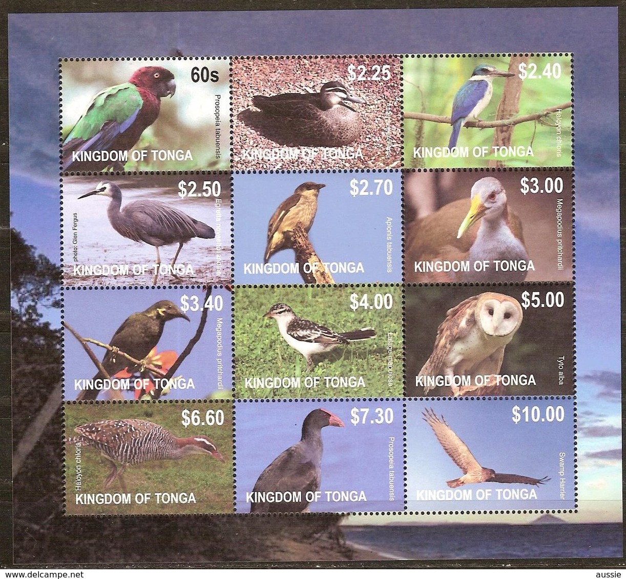 Tonga  2012 Yvertn° 1268-1279 *** MNH Cote 95 Euro Faune Oiseaux Vogels Birds - Tonga (1970-...)