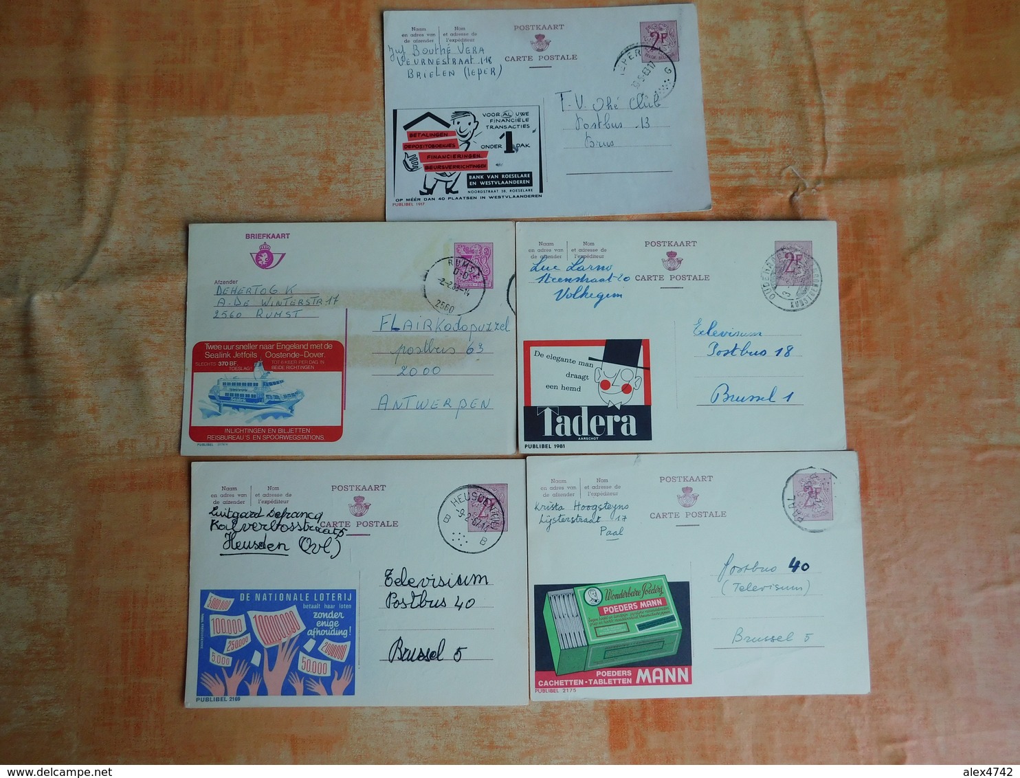 Lot De 5 Entiers Postaux Publibel (L7) - Publibels