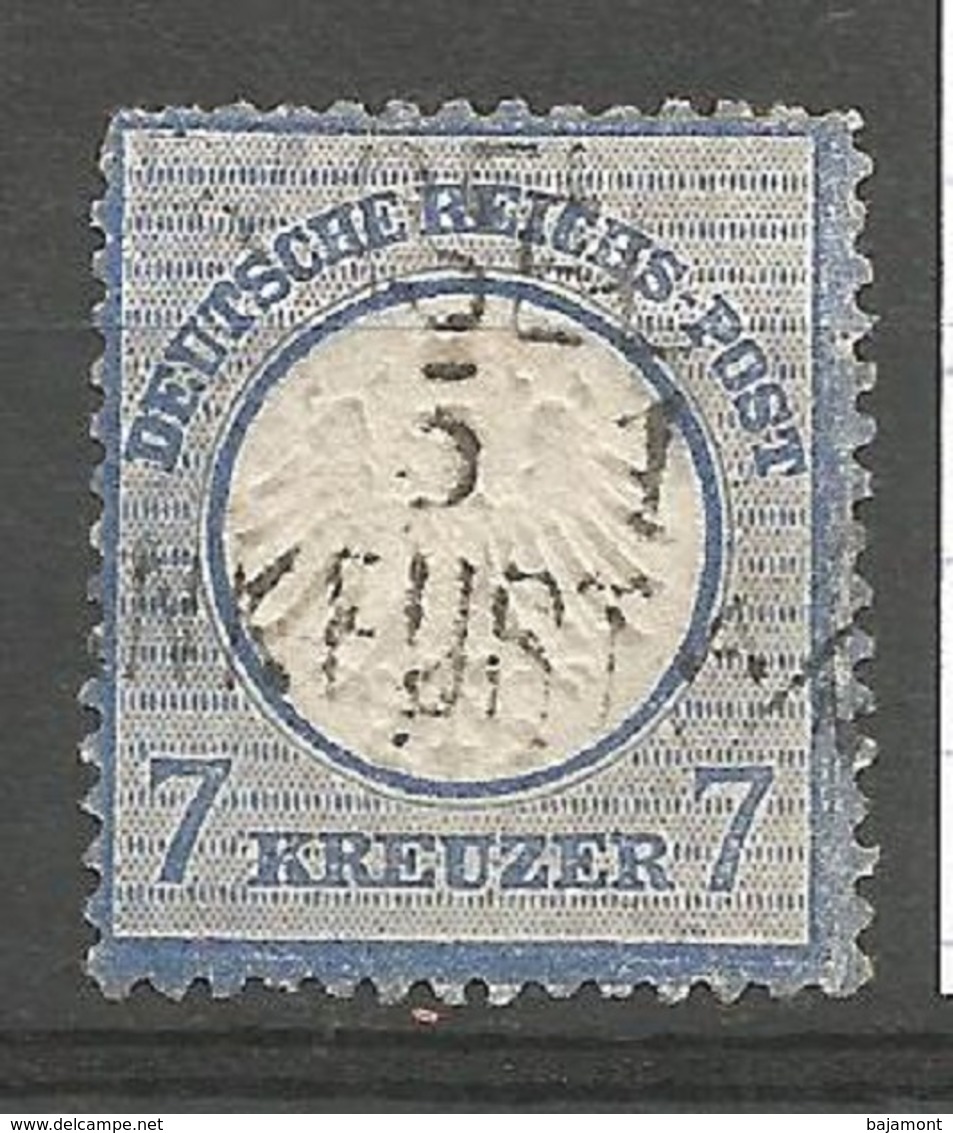 TIMBRE DE L'EMPIRE D'ALLEMAGNE.1872. N° 10. 7 KREUZER BLEU. PETIT ECUSSON. COTE + 110€ - Used Stamps