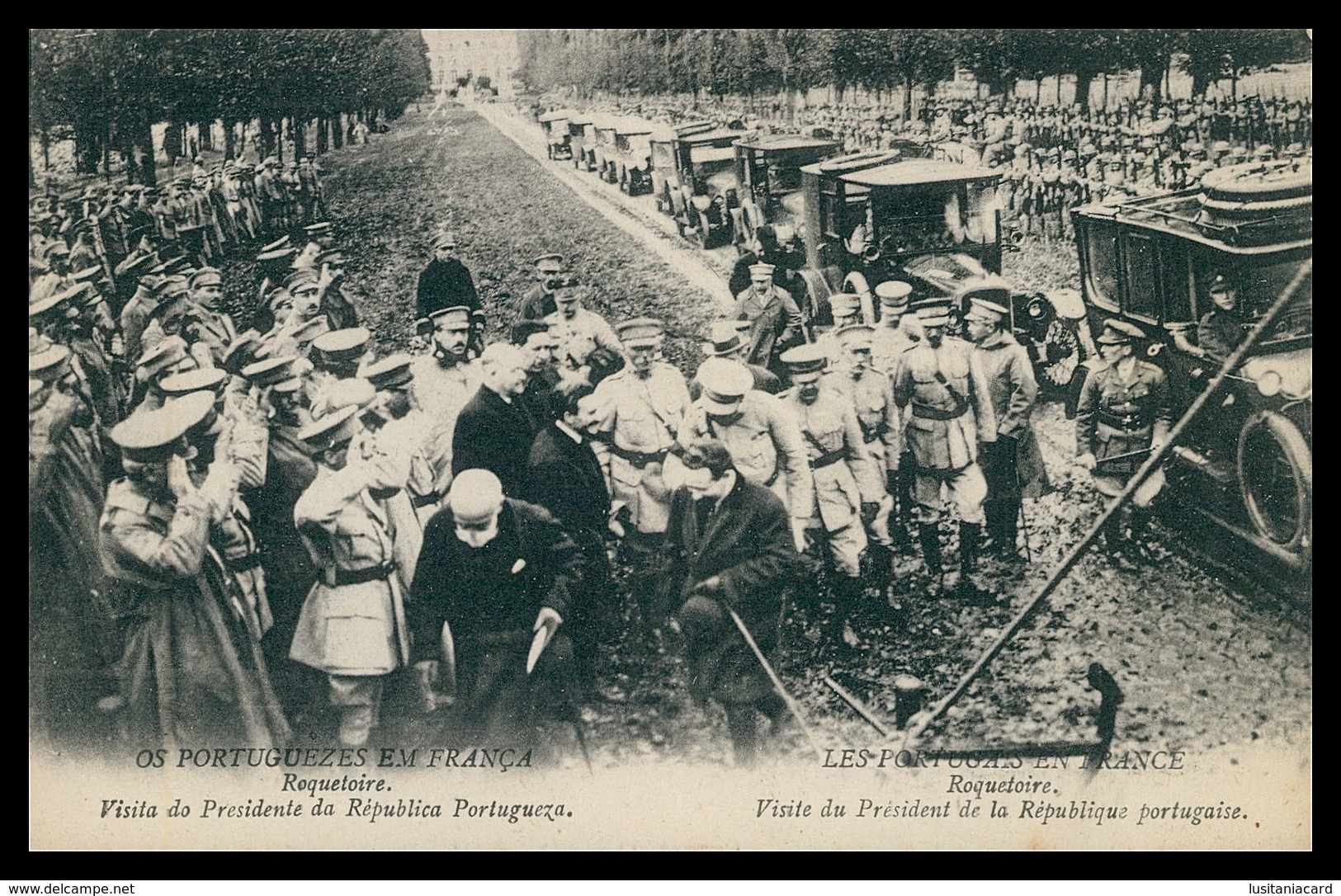 PORTUGAL«1ª GUERRA MUNDIAL»-Os Portuguezes Em França-Visita Do Presidente Da Republica (Ed.Levy Fils & Cª)carte Postale - Oorlog 1914-18