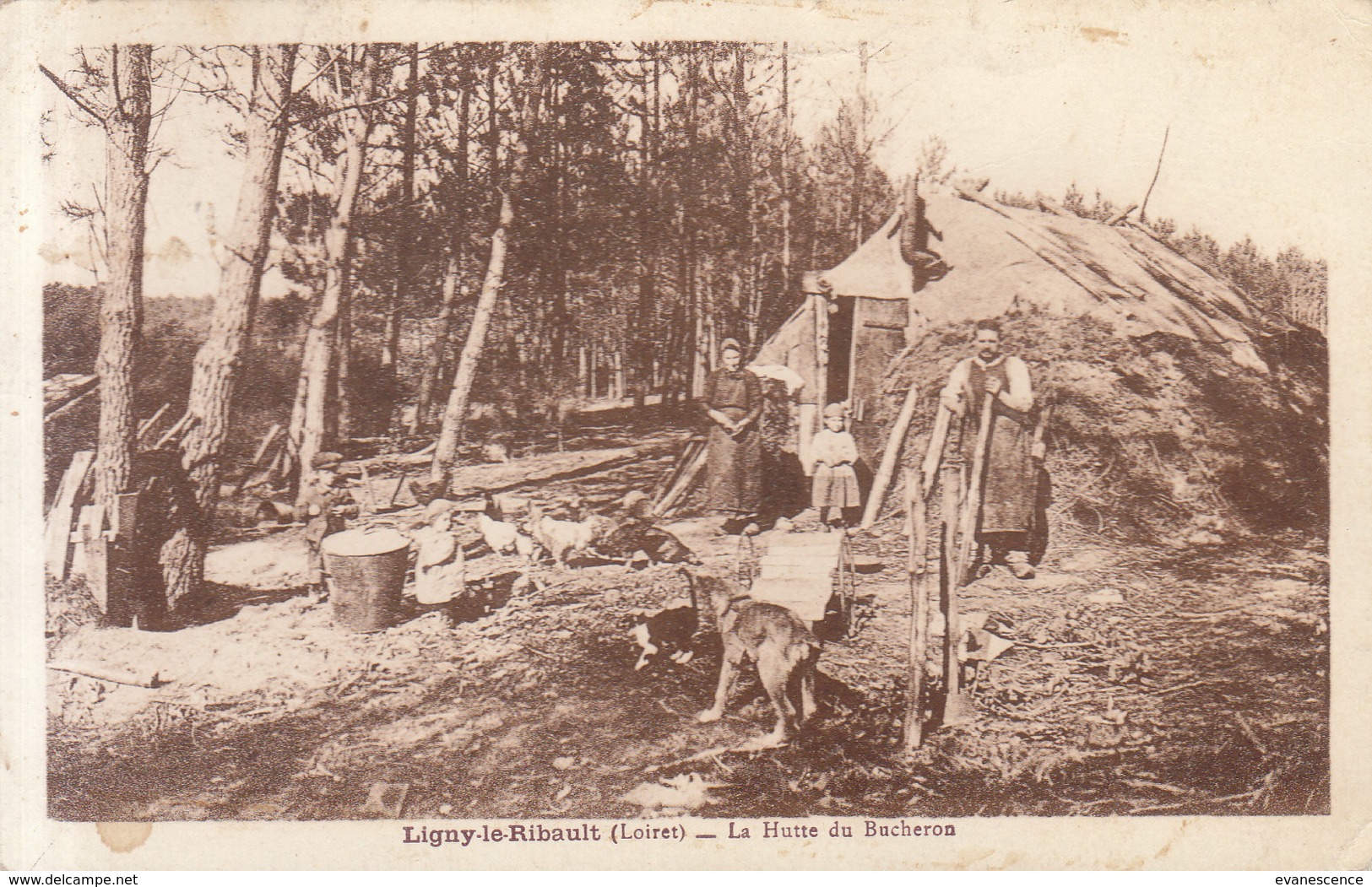 45 LIGNY LE RIBAULT  : La Hutte Du Bucheron  : Trace Usure     /// REF  MARS .19 ///   BO. 45 - Autres & Non Classés