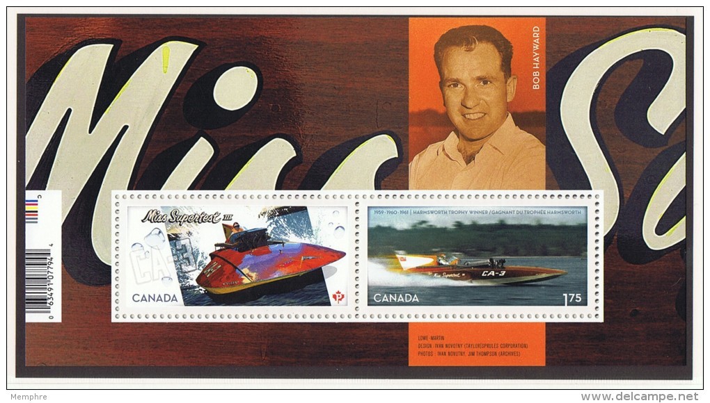 2011  Miss Supertest II Hydroplane  Souvenir Sheet Of 2 Different Sc 2486  MNH - Unused Stamps
