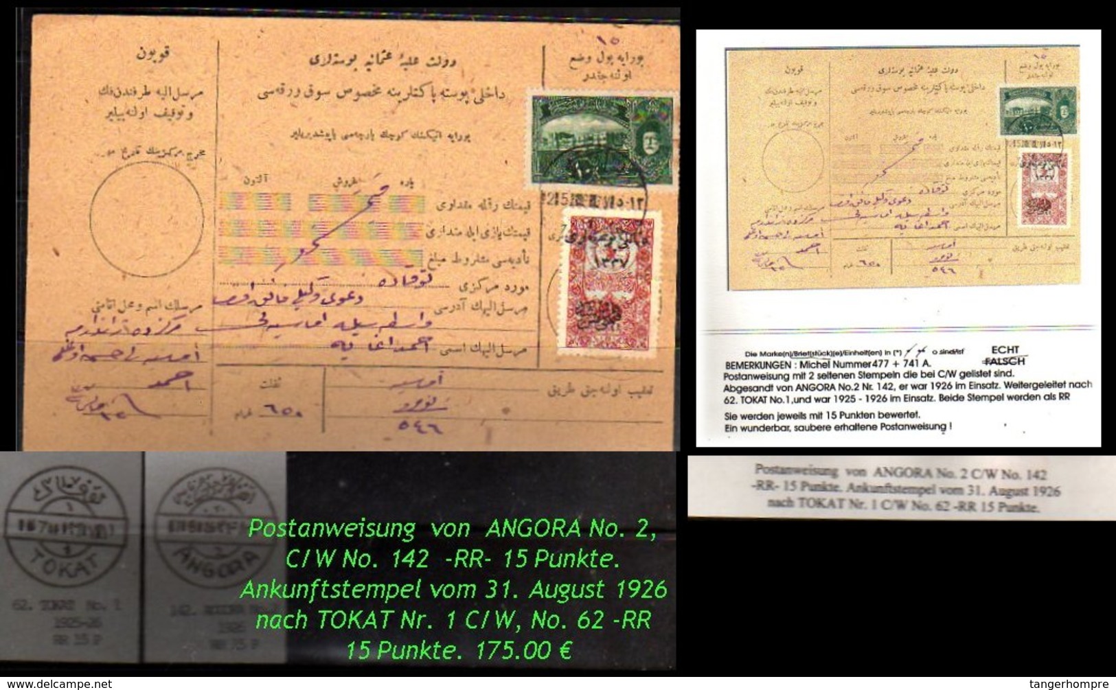 EARLY OTTOMAN SPECIALIZED FOR SPECIALIST, SEE...Mi. Nr. 741 - Mayo 82- Saubere Postanweisung - 1920-21 Anatolie