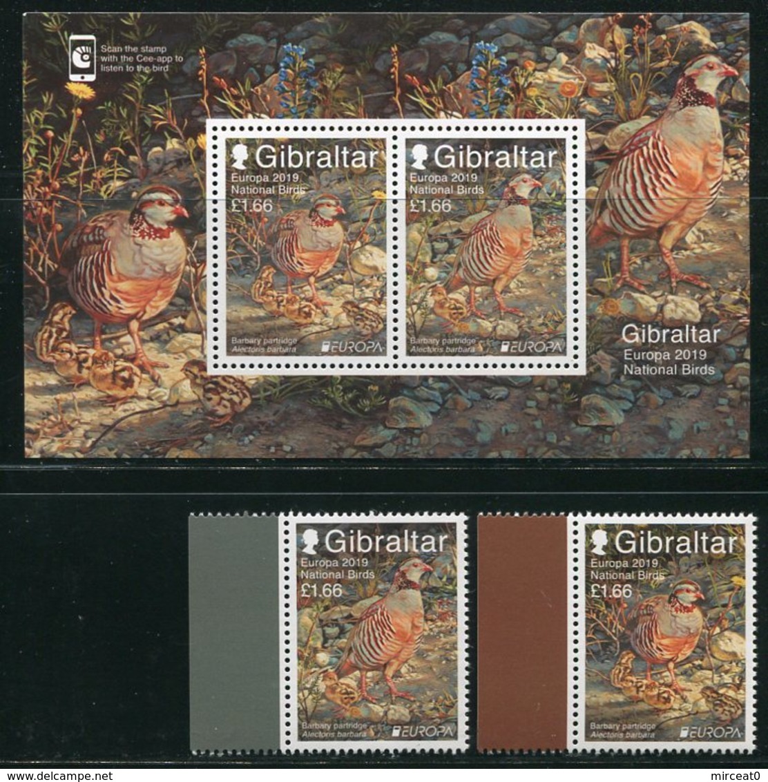 GIBRALTAR  2019  MNH  - " OISEAUX / BIRDS - EUROPA "  -  2 VAL + 1 BLOC - Autres & Non Classés