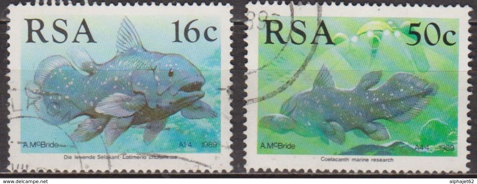 Poisson Fossile - AFRIQUE DU SUD - Identificatiuon Du Coelacanthe - N° 683-686  - 1989 - Oblitérés