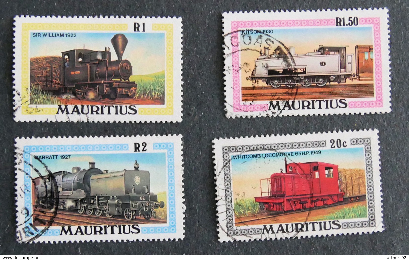 ILE MAURICE - MAURITIUS - 1979 - YT 483 à 486 - Locomotives De Maurice - Mauricio (1968-...)