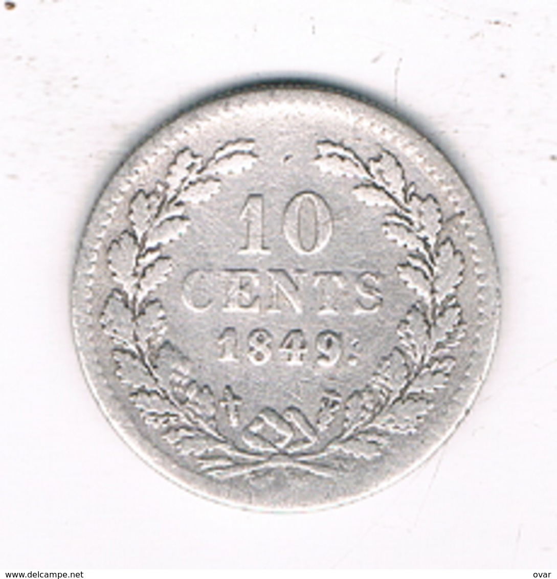 10 CENT 1849 NEDERLAND /2764/ - 1840-1849 : Willem II