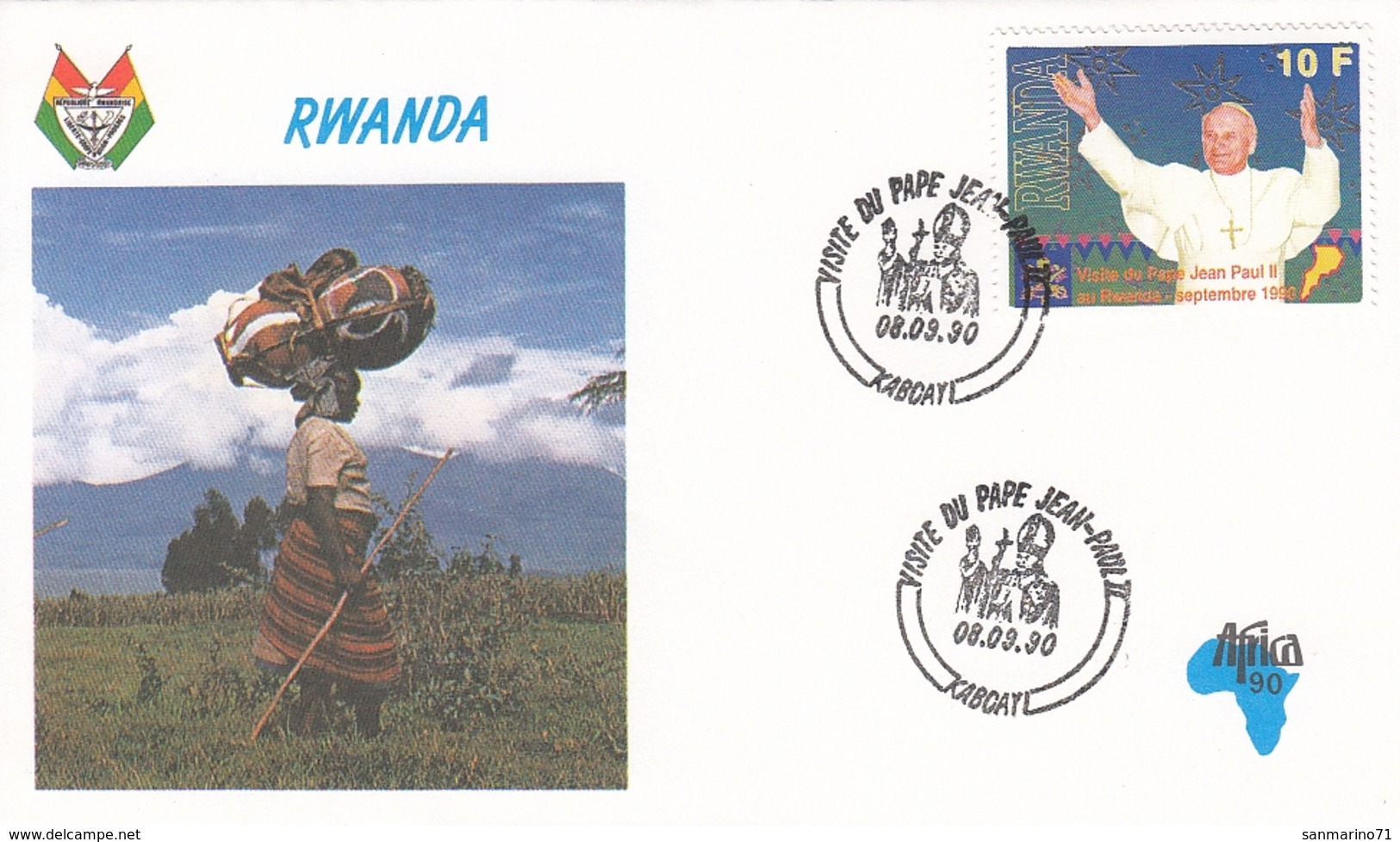 FDC RWANDA 1439,popes (f) - 1990-…