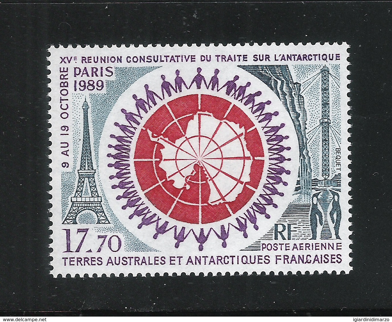 TERRE AUSTRALI E ANTARTICHE FR.-1989-valore Nuovo Stl Da 17,70 F. Di P.A.-XV RIUNIONE DEL TRATTATO-in Ottime Condizioni. - Airmail