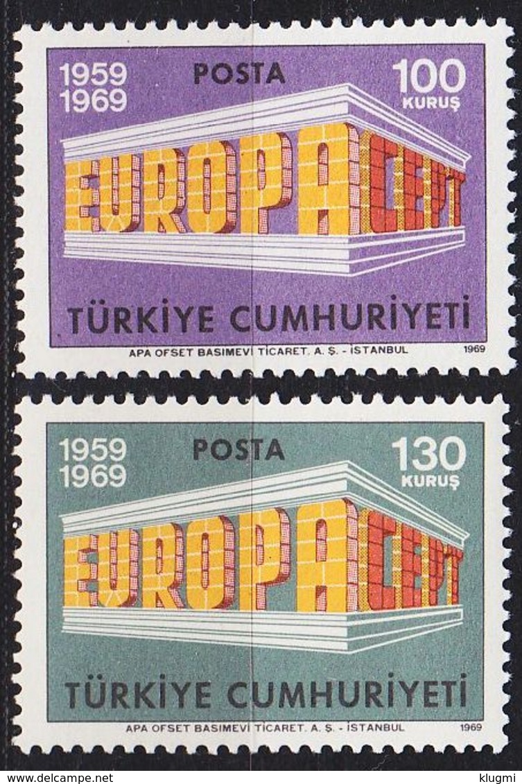 TÜRKEI TURKEY [1969] MiNr 2124-25 ( **/mnh ) CEPT - Unused Stamps