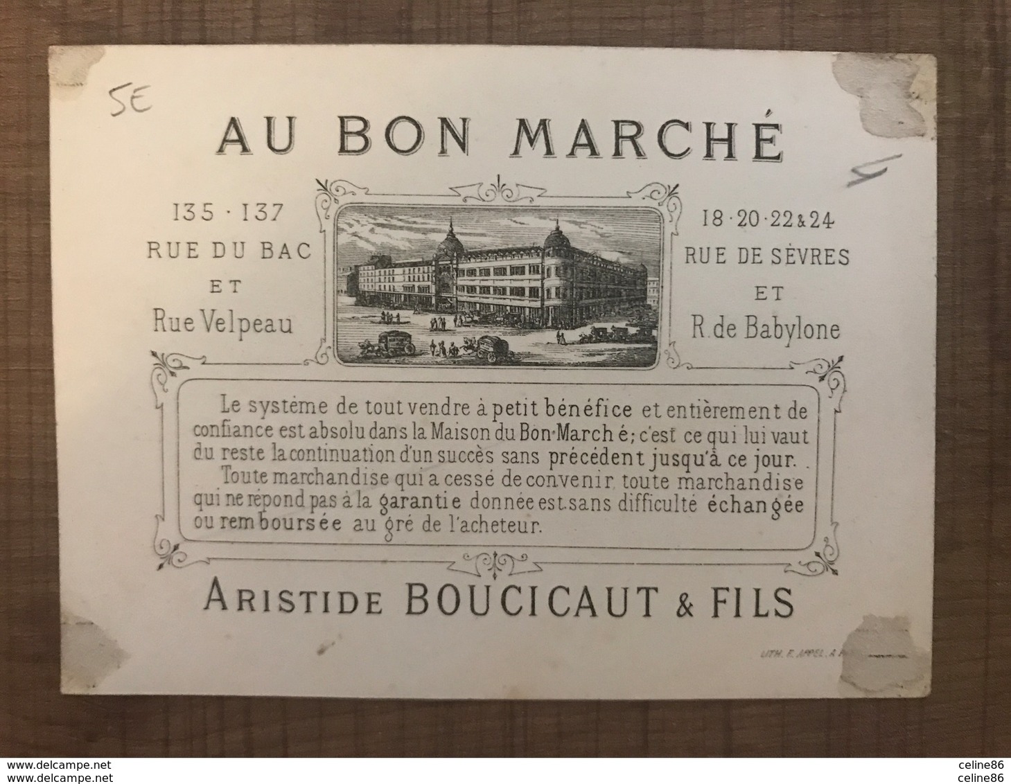 Au Bon Marché Coquette & Javotte BOUCICAUT &FILS - Au Bon Marché