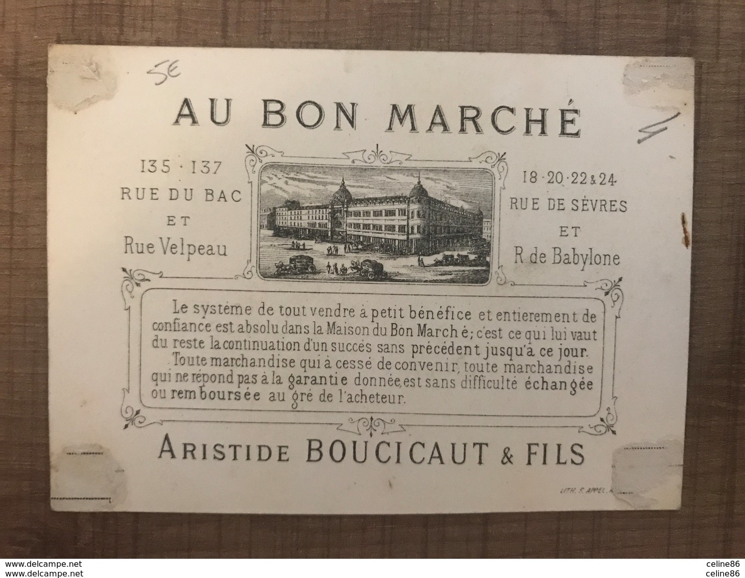 Au Bon Marché Pomponne & Pimpante BOUCICAUT & FILS - Au Bon Marché