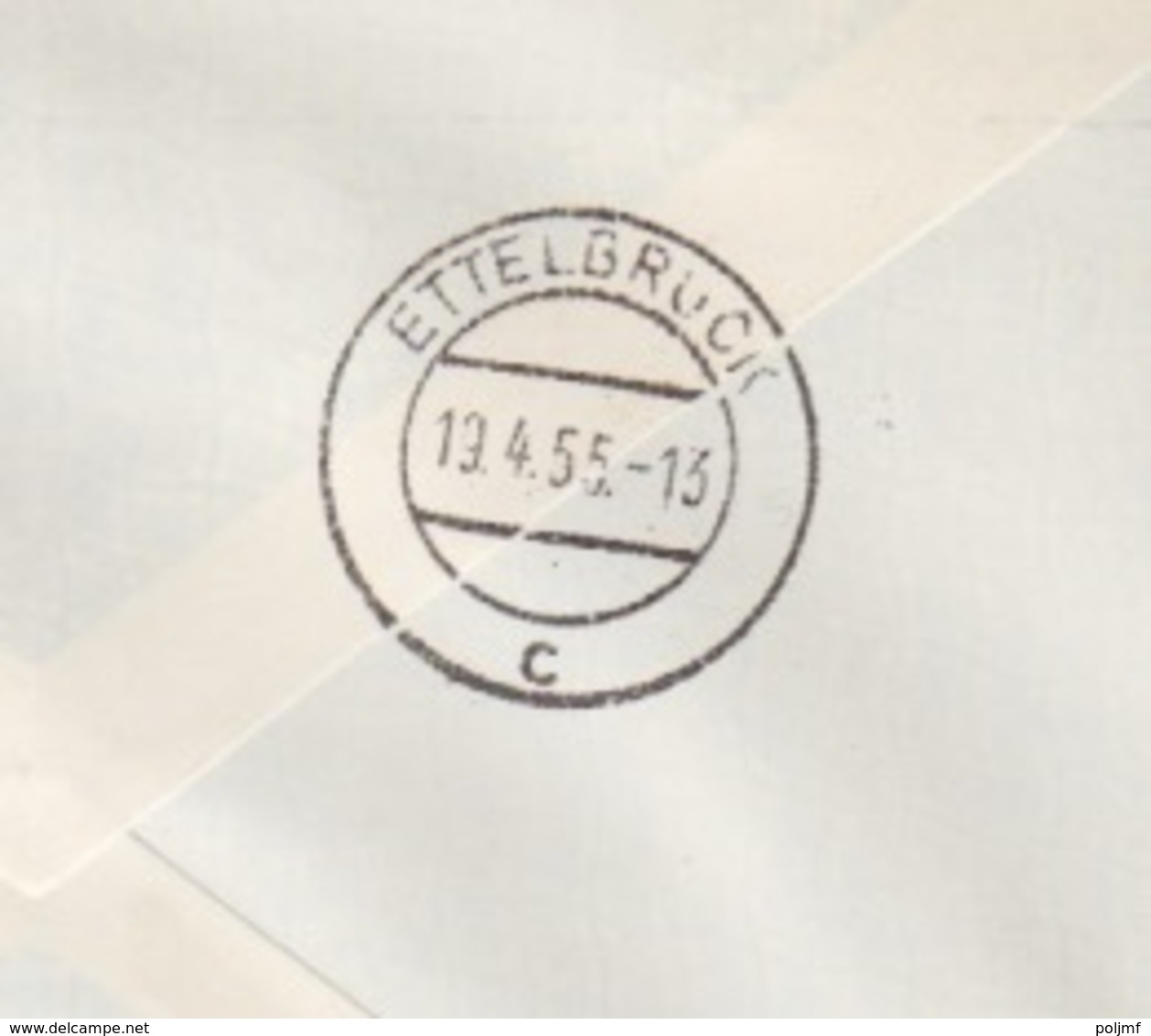 C Lettre Du 1° Vol Luxembourg-Stuttgart Le 18/4/55 Sur 2f Et 3f (floralies Mondorf) + Cachet Stuttgart Aviation - Lettres & Documents