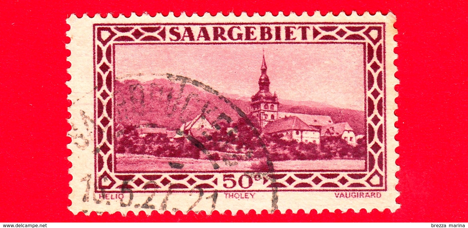 SARRE - SAARLAND - 1927 - Abbazia Di Tholey - Saargebiet - 50 - Usati