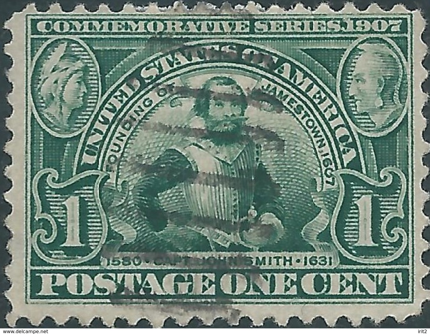 Stati Uniti D'america,United States, USA -1907 Jamestown Exposition Issue, 1 C Green-Used - Used Stamps