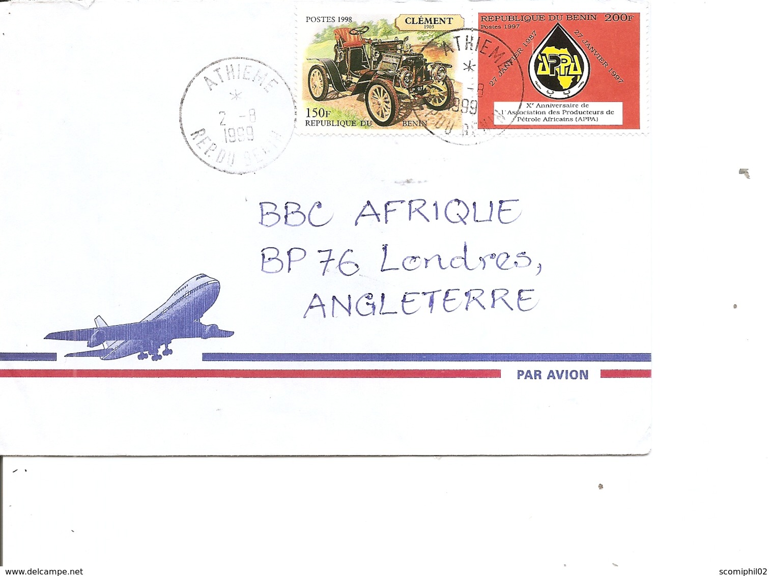 Bénin ( Lettre Par Avion De 1999 De Athieme Vers La Grande-Bretagne à Voir) - Benin - Dahomey (1960-...)