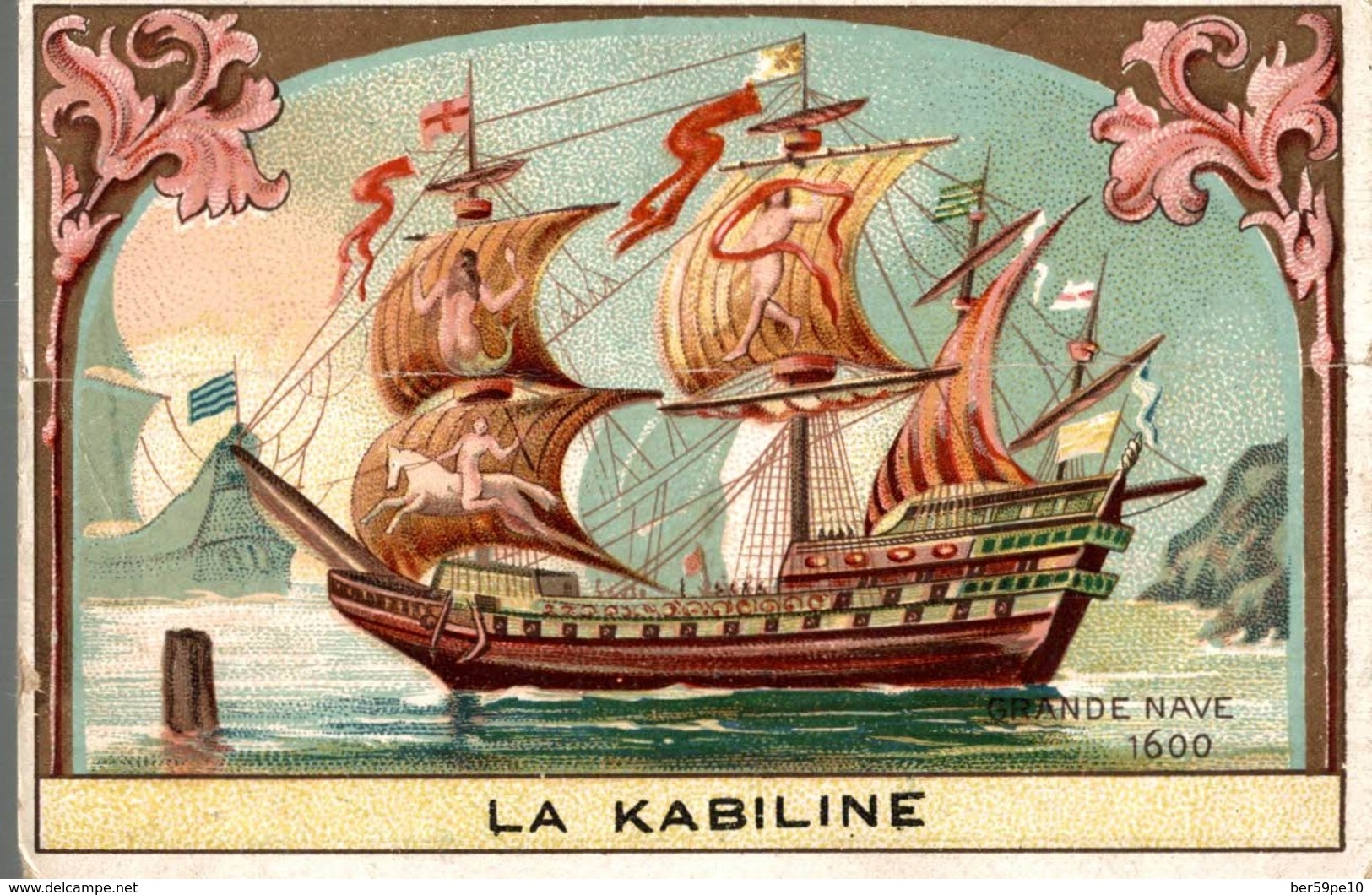 CHROMO  LA KABILINE LA VERITABLE TEINTURE DES MENAGES  GRANDE NAVE 1600 - Autres & Non Classés