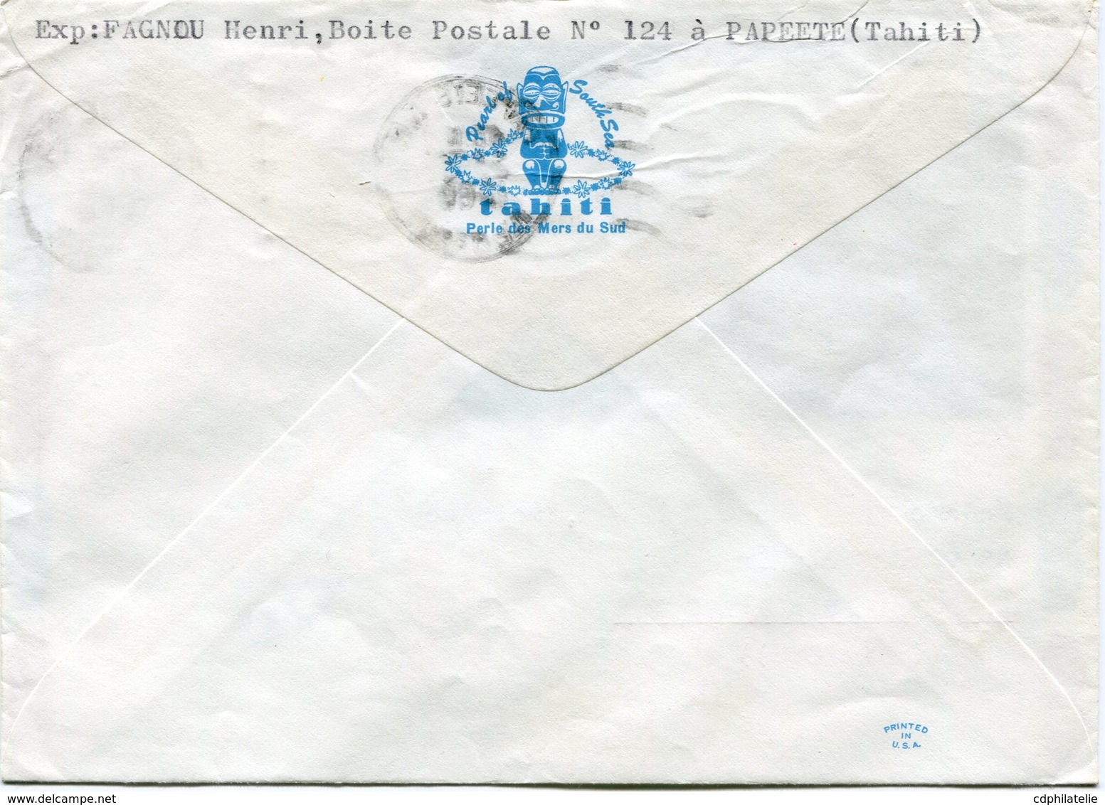 POLYNESIE LETTRE PAR AVION DEPART PAPEETE 23-1-1969 ILE TAHITI POUR LA FRANCE - Cartas & Documentos