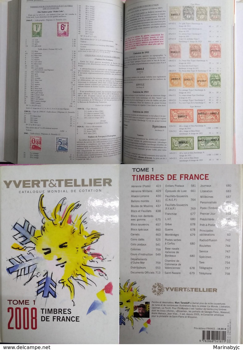 J) 2008 FRANCE, BOOK, WORLD CATALOG OF QUOTATION, YVERT&TELLIER, FRANCE STAMPS, VOLUME I, FRANCE VERSION, COLOR FULL, 76 - Other & Unclassified