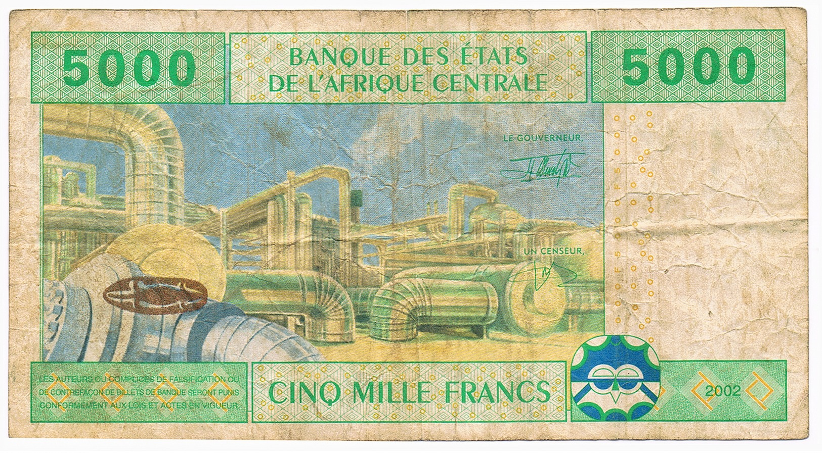 BANQUE DES ÉTAIS DE L'AFRQUE CENTRALE - 5000 FRANCS. 2002 - West African States