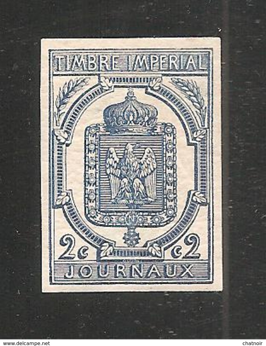 TIMBRE POUR JOURNAUX  1868  -  2c Bleu   Neuf  / Signé - Newspapers
