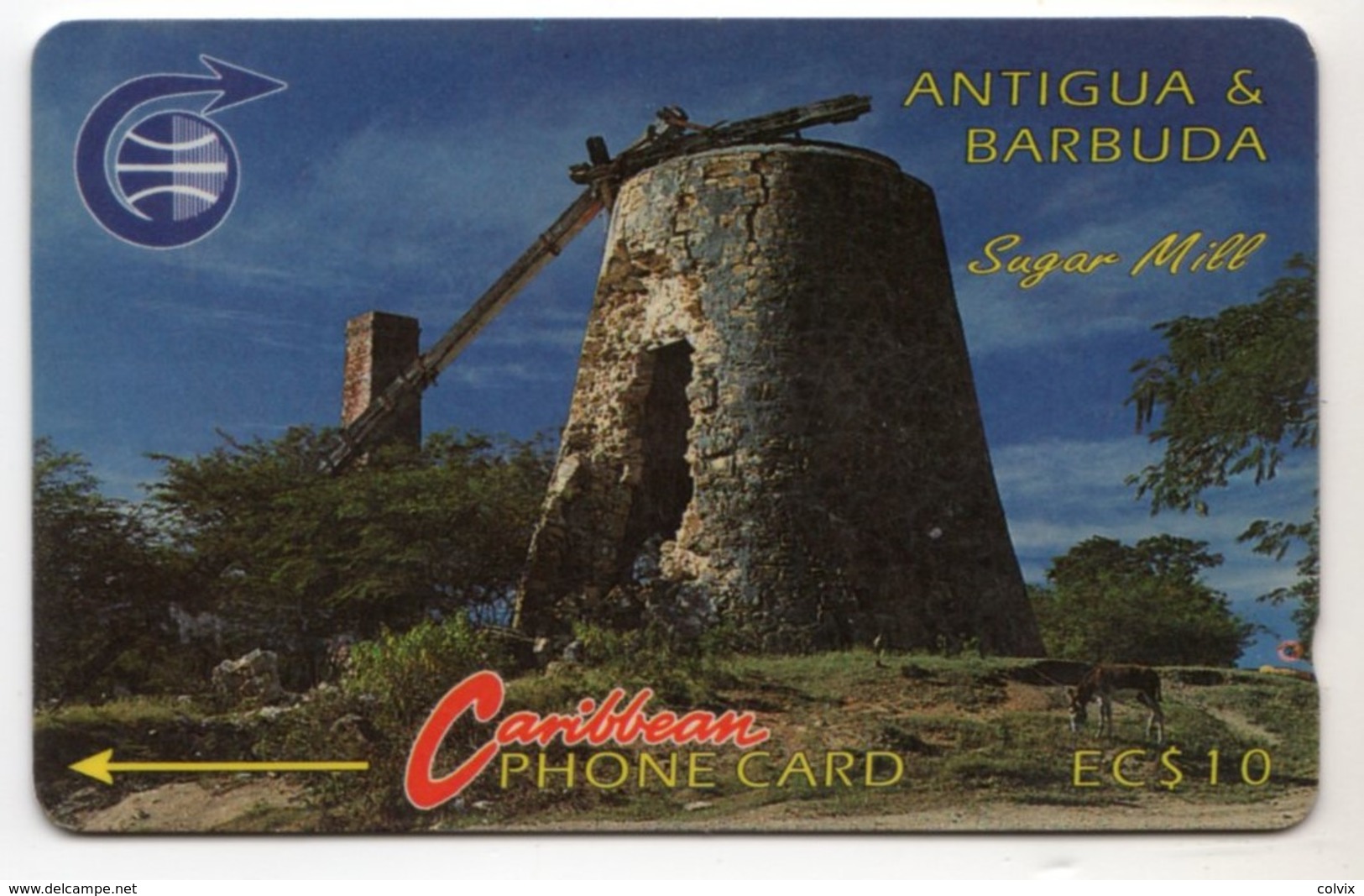 ANTIGUA & BARBUDA CARAIBES MV Cards ANT-4A  Sugar Mill 10$ CN 4CATA - Antigua Et Barbuda