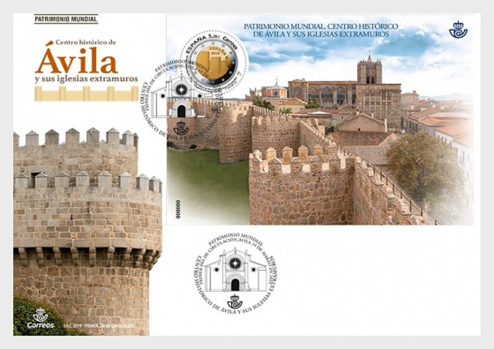 H01 Spain 2019 World Heritage Ávila FDC - Ungebraucht