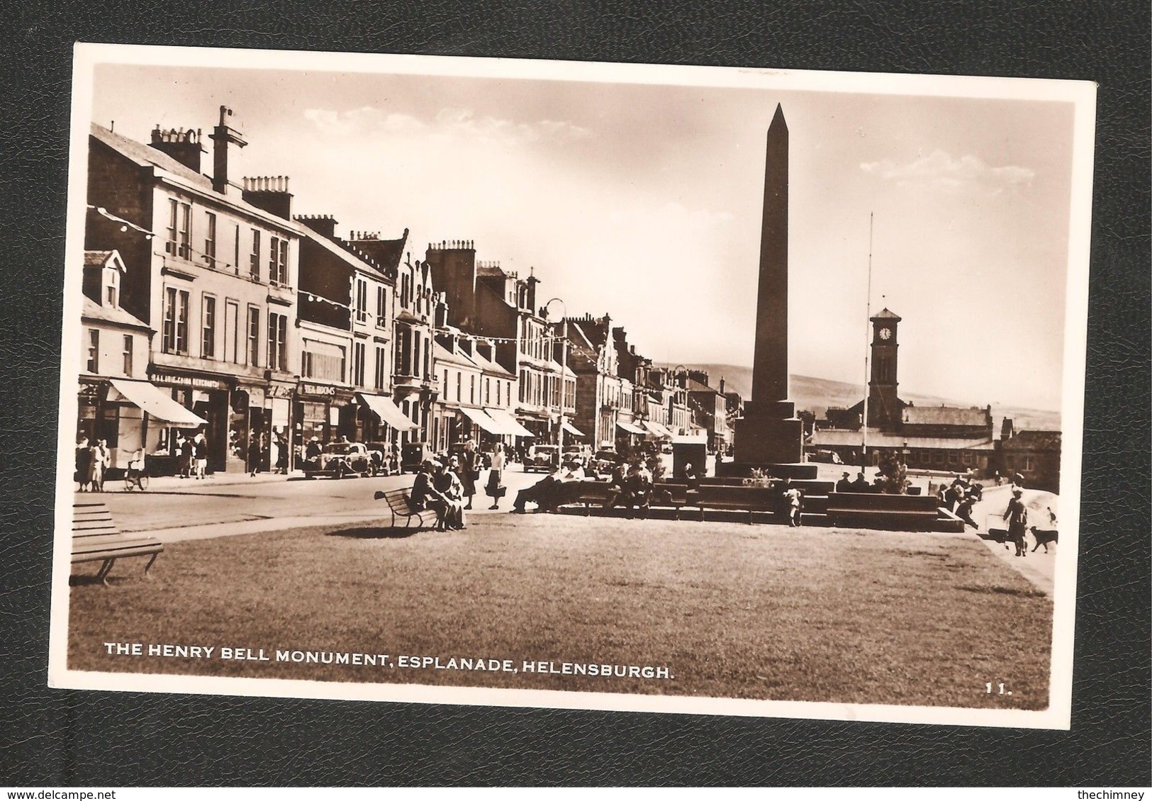 RP THE HENRY BELL MONUMENT ESPLANADE WEST CLYDE ST. HELENSBURGH VILLAGE POSTCARD - Dunbartonshire