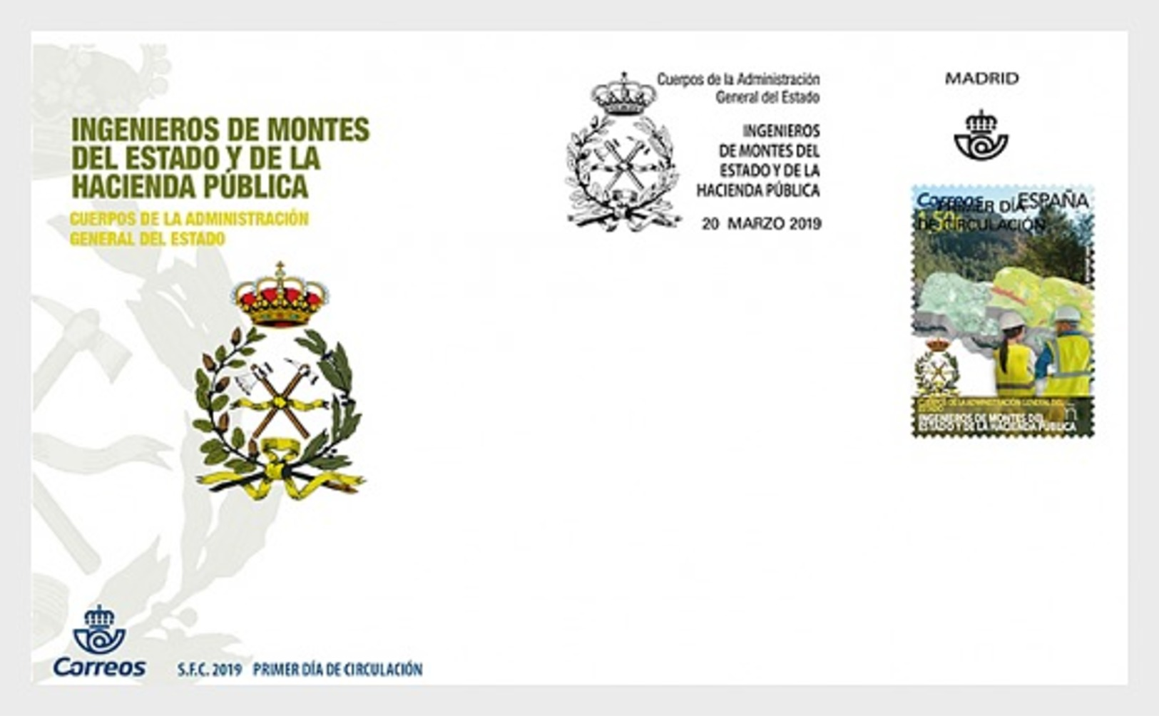 H01 Spain 2019 Body Of Engineers Of State Forestry And Public Treasury FDC - Ungebraucht