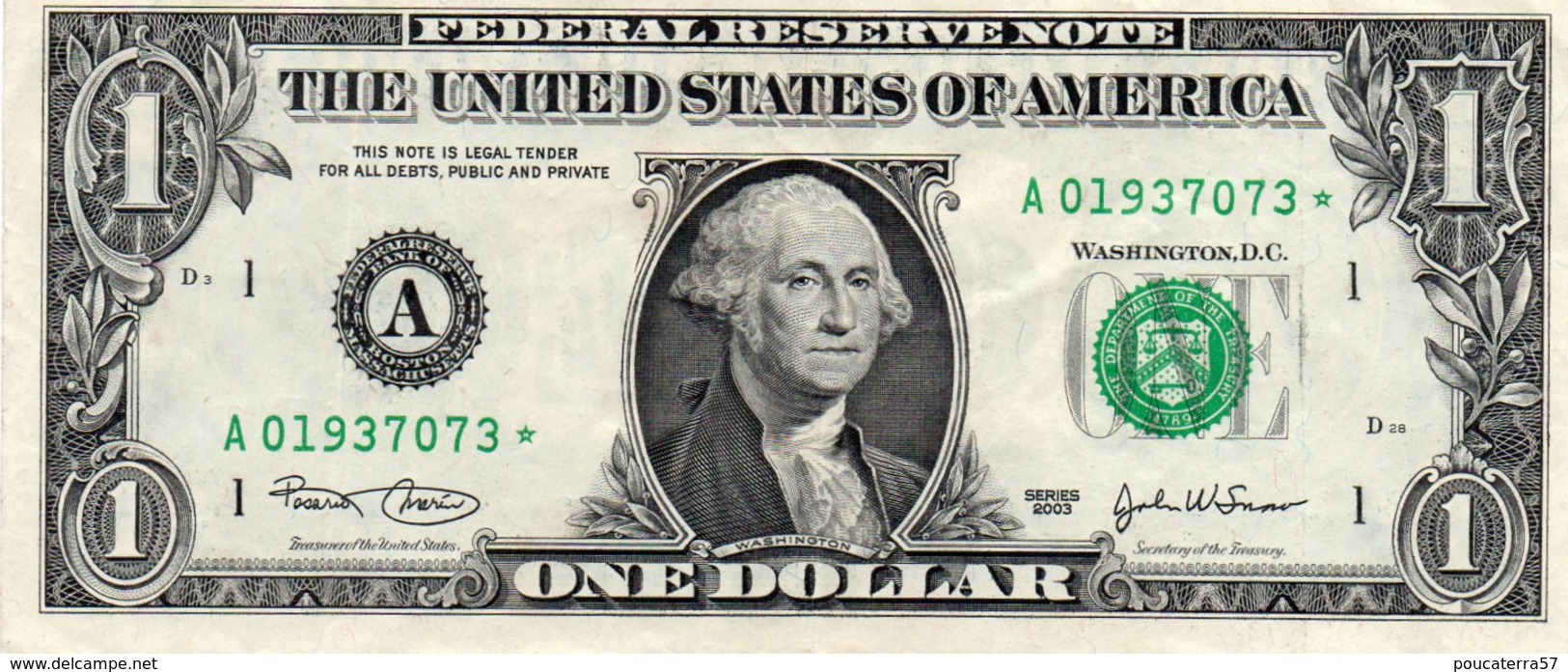 USA= BOSTON  2003   1  DOLLAR   STAR  NOTE  VF/X FINE - Billets De La Federal Reserve (1928-...)