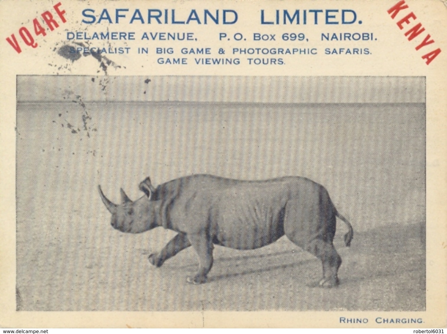 Kenya QSL Postcard Posted 1950 To Italy - Radio